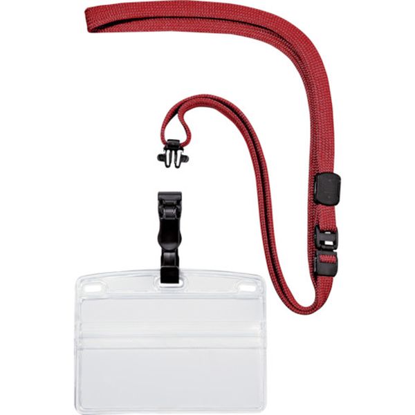 ＯＰ　吊り下げ名札　脱着式　名刺サイズ　１０枚　赤