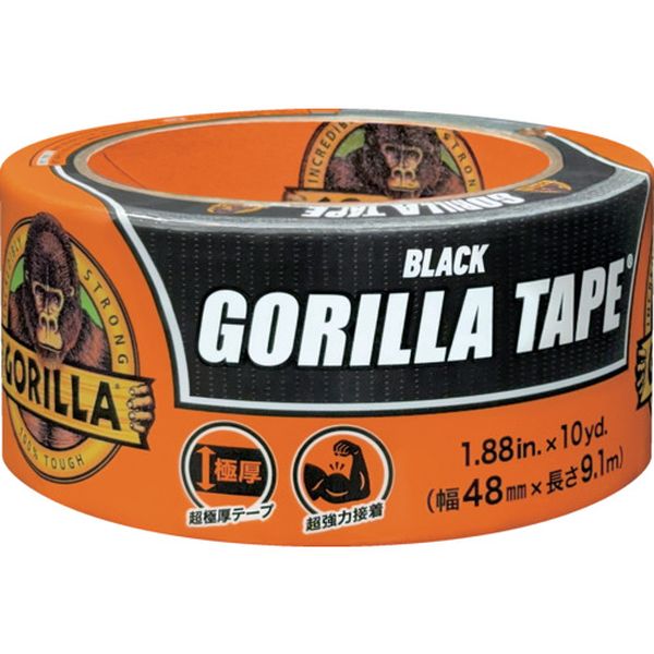 強力補修テープ ゴリラテープ ブラック 48mm×9.1m×厚さ0.43mm