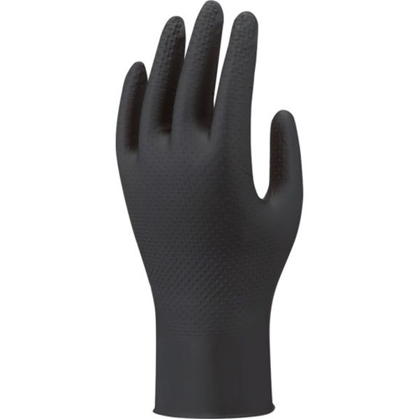 NO709BM 701-2277 ニトリルゴム製使いきり手袋(パウダーフリー) メカニクスギア50枚入 ブラック M