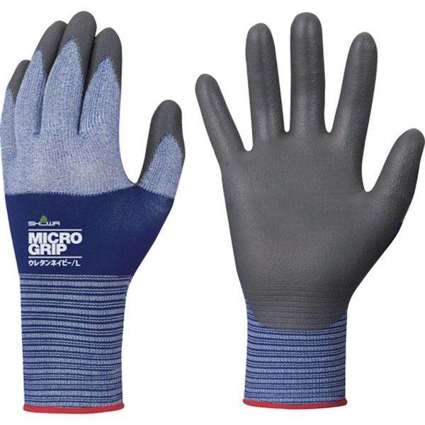 NO264M 560-2996 ウレタン背抜き手袋 NO264 マイクログリップ ウレタンネイビー Mサイズ