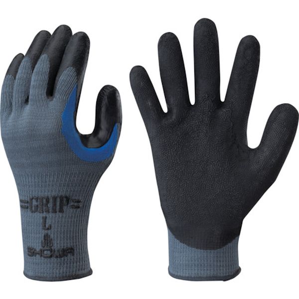 NO330TAGL  ゴム背抜き手袋 No330股付グリップ ブラック Lサイズ(タグ)