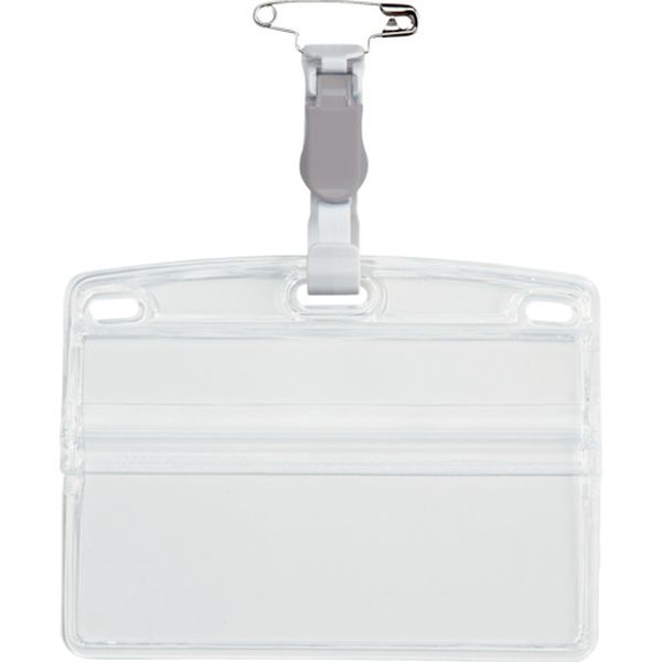 ＯＰ　タッグ名札　プラクリップ両用　名刺サイズ　１０枚　灰