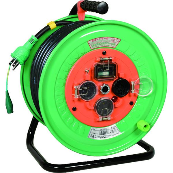 電工ドラム　防雨防塵型１００Ｖドラム　アース漏電しゃ断器付　３０ｍ