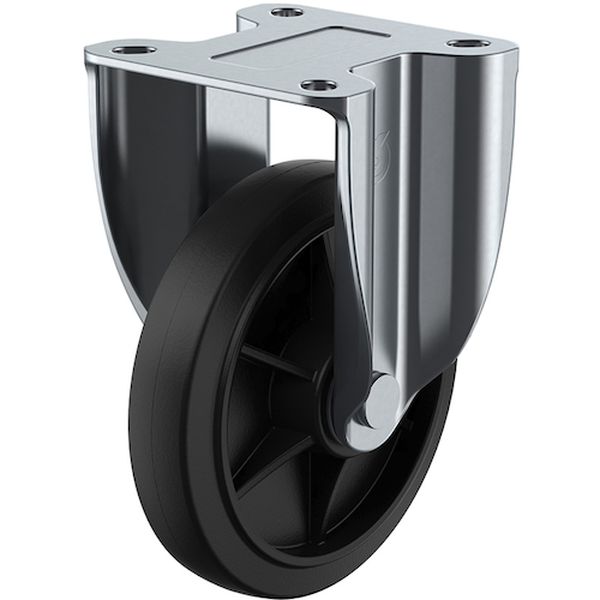 プレート式 固定 キャスター ゴム 車輪径125mm Jタイプ K2型 取付寸法112×53(100×56)