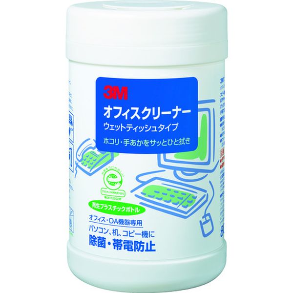 OC80WN 773-6479  スコッチ オフィスクリーナー(ウェットティッシュタイプ)80枚入り