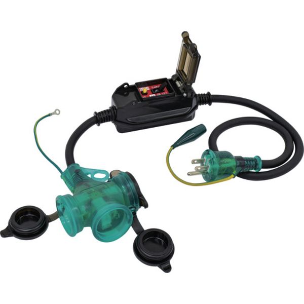 PBWEKT10AS 698-7781  防雨ポッキン延長ブレーカ 過負荷漏電保護兼用 10A