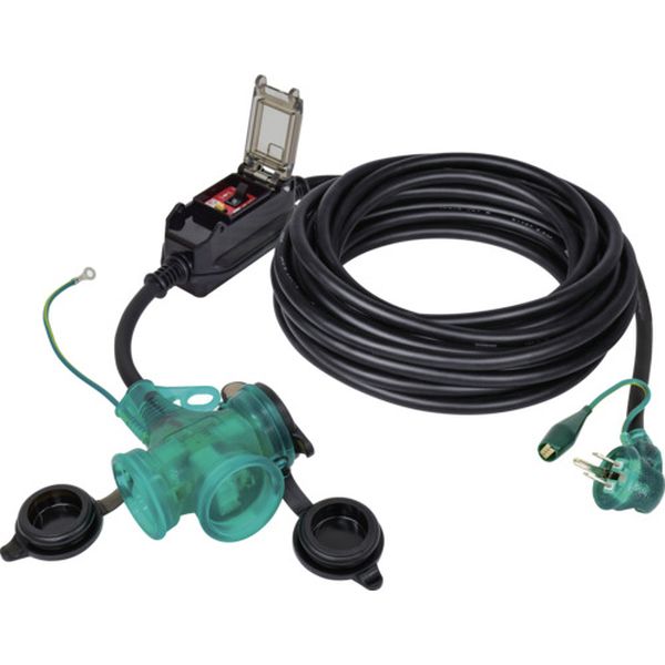 PBWLEK10TS 698-7780  防雨Lヘナポッキン延長ブレーカ10m 過負荷漏電保護兼用