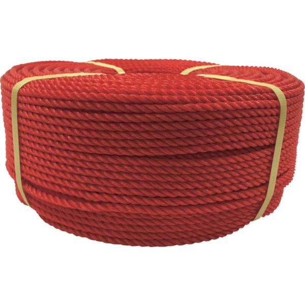 PE91 113-5463  ロープ PEロープ巻物 5φ×200m レッド