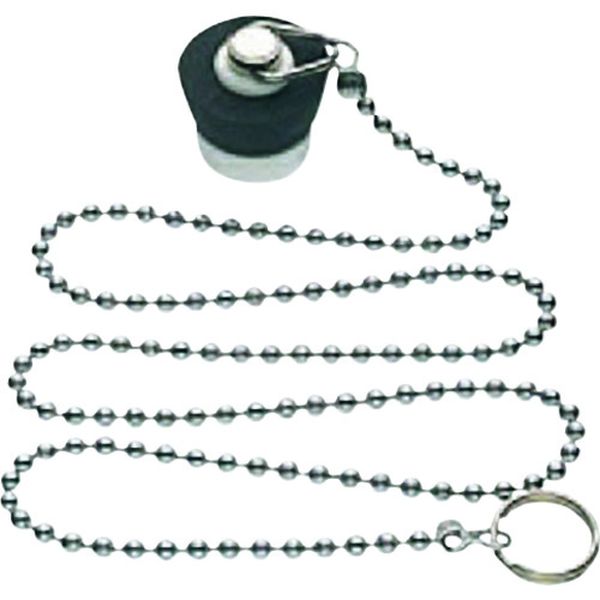 167-1015  バス用J型クサリ付ゴム栓