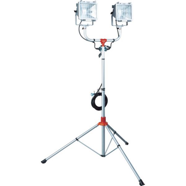 防雨型スタンド付ハロゲンライト　５００Ｗ×２灯　１００Ｖ電線５ｍ