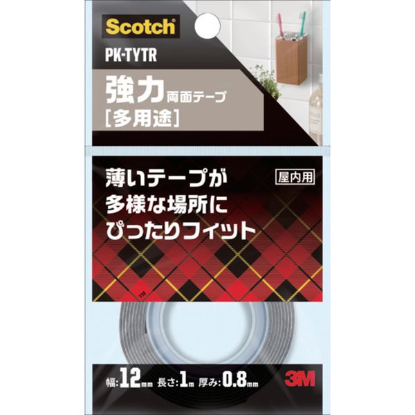 PKTYTR 389-2959  スコッチ 強力両面テープ 多用途 12mm×1m