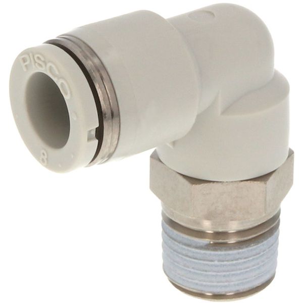 PL602W チューブフィッティング エルボ チューブ外径：6mm ネジサイズ：R1/4 ライトグレー仕様