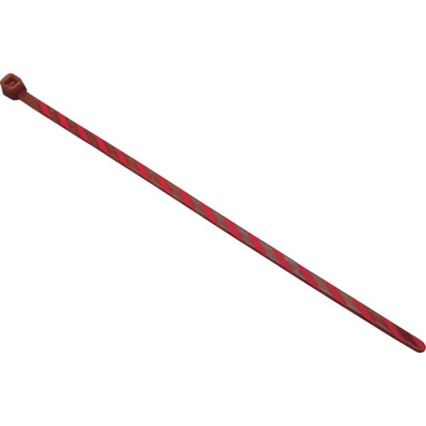 ストライプナイロン結束バンド　茶／赤