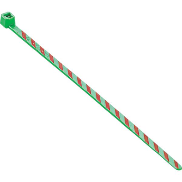 ストライプナイロン結束バンド　緑／赤