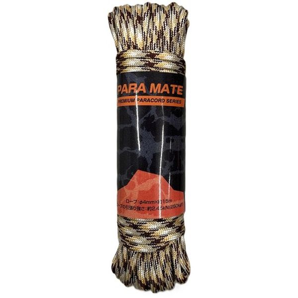 PMR08 608-9316  パラメイトロープ 4mm×15m ブラウン/ホワイト