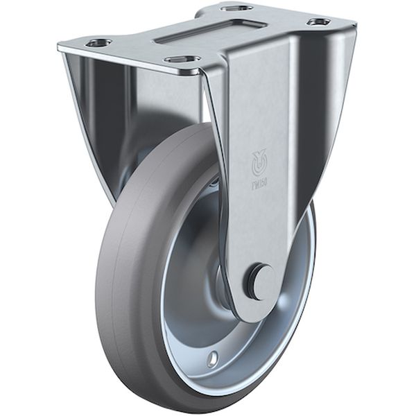 プレート式 固定 キャスター グレーゴム 車輪径150mm PMタイプ PMR型 取付寸法112×50(100×56)