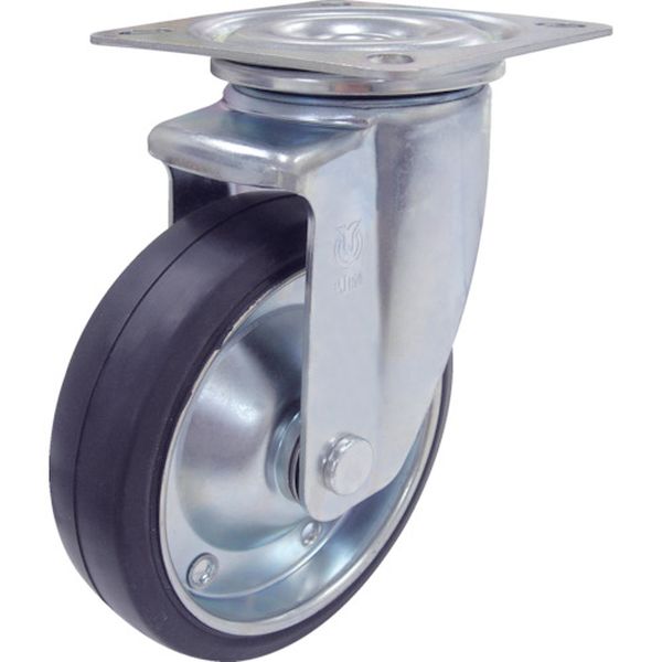 新型プレスキャスター自在車 100径ゴム車輪