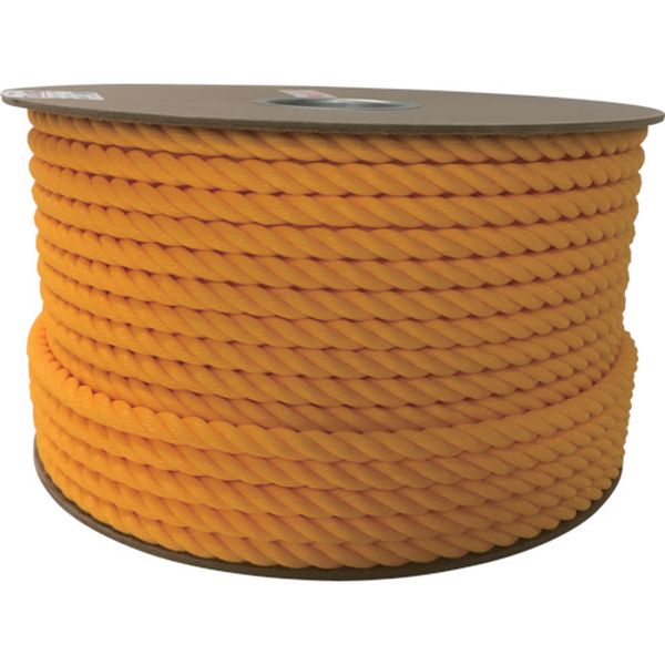 ポリエチレンロープドラム巻 12mm×100m イエロー