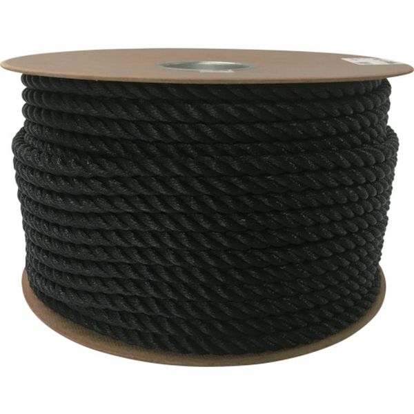 ポリエチレンロープドラム巻 12mm×100m ブラック