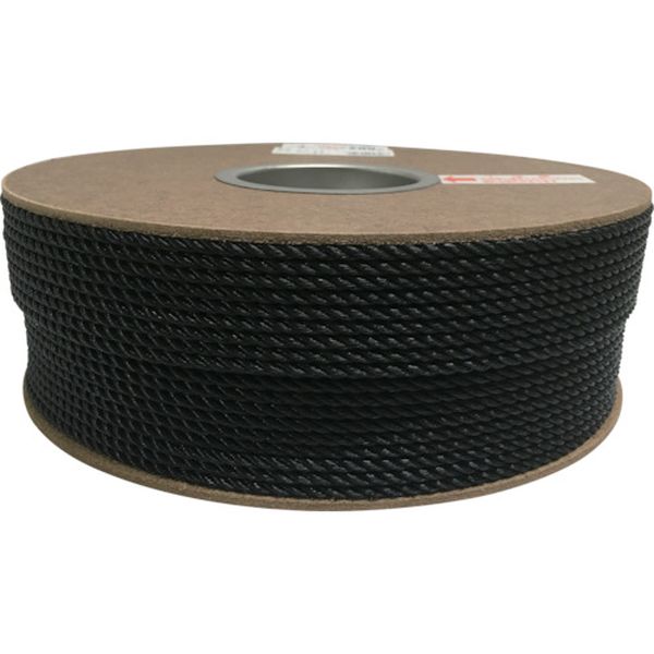 ポリエチレンロープドラム巻 4mm×200m ブラック