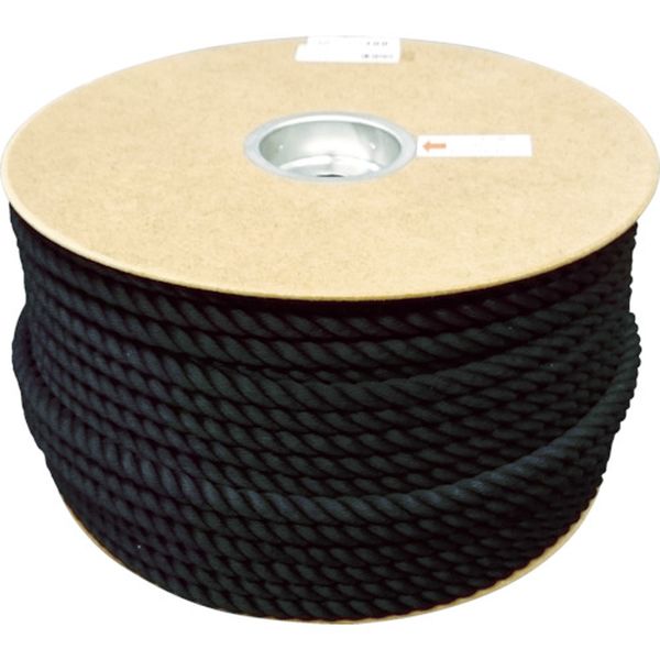 ポリエステルロープ　ドラム巻　１２φ×１００ｍ　黒