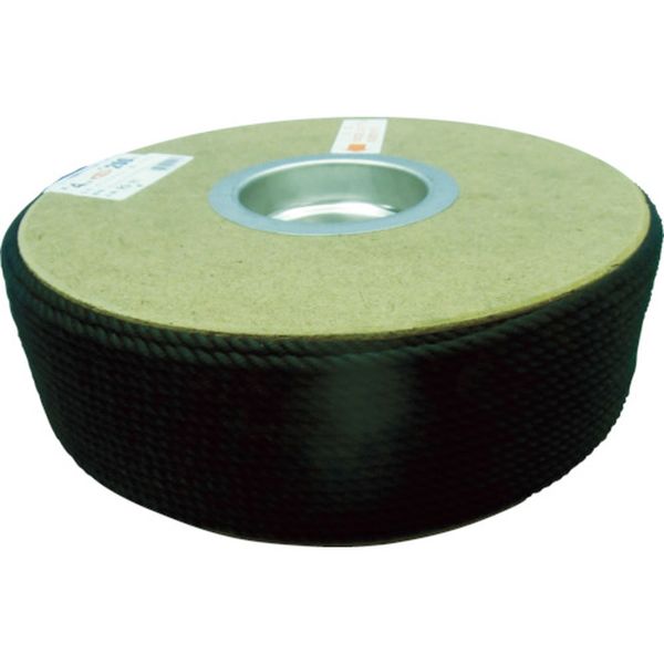 ポリエステルロープ　ドラム巻　４φ×２００ｍ　黒