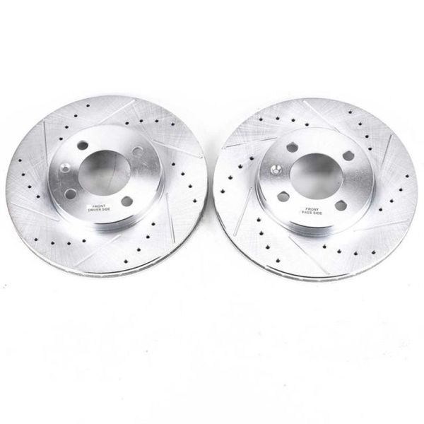 95-02 Volkswagen Cabrio Front Evolution Drilled & Slotted Rotors - Pair