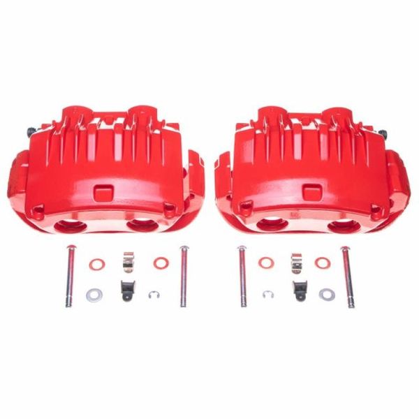 94-98 Ford Mustang Front Red Calipers w/Brackets - Pair