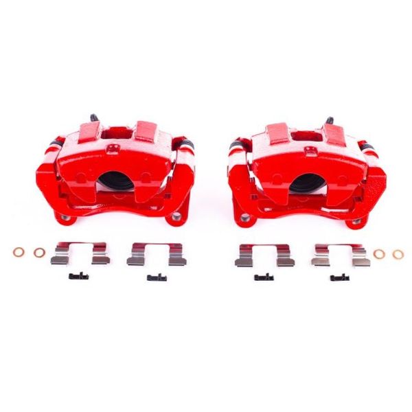 14-18 Jeep Cherokee Front Red Calipers w/Brackets - Pair