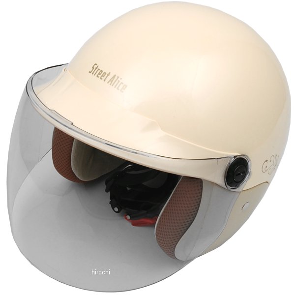 QJ-3  ヘルメット ストリートアリス セミジェット レディース パールアイボリー フリーサイズ (57cm-60cm未満)