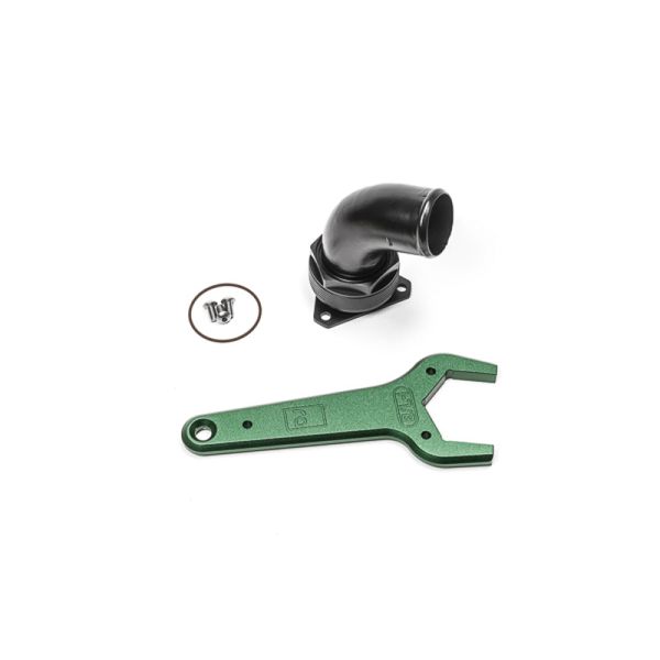 FCST-X 3-Bolt Remote Mount Fill Neck - 24AN Elbow - 1.5in Barb