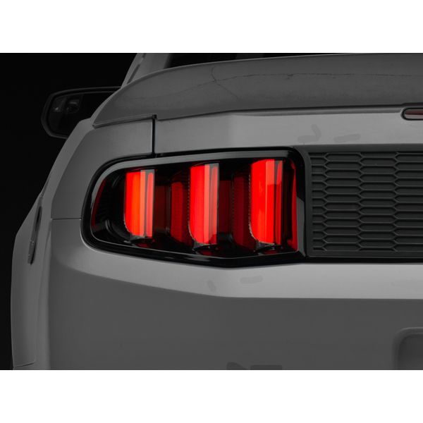 10-12 Ford Mustang Vector V2 LED Tail Lights - Gloss Black Housing (Clear Lens)