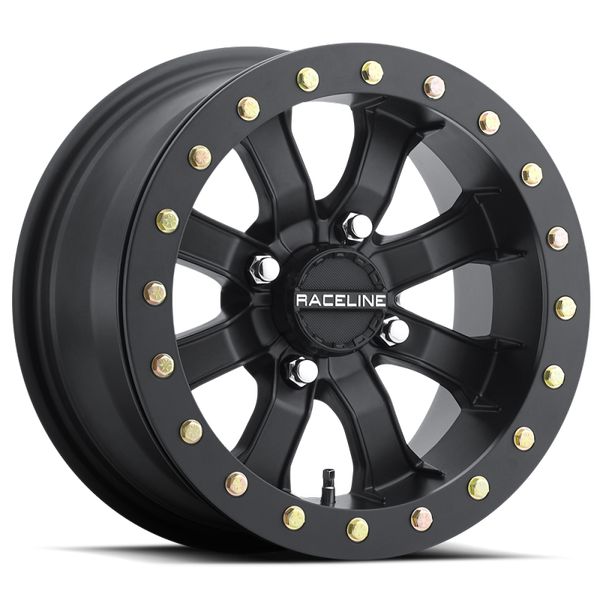 Raceline A71B Mamba 14x7in / 4x156 BP / 5mm Offset / 132.5mm Bore - Satin Black Beadlock Wheel