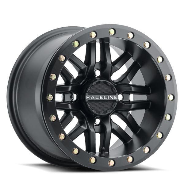 Raceline A91B Ryno 15x8in / 4x137 BP / 10mm Offset / 110.18mm Bore - Satin Black Beadlock Wheel