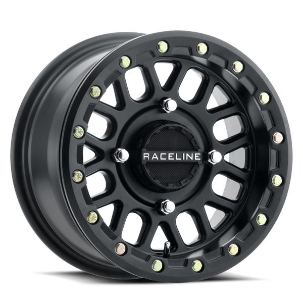 Raceline A92B Podium 14x7in / 4x156 BP / 10mm Offset / 132.5mm Bore - Satin Black Beadlock Wheel
