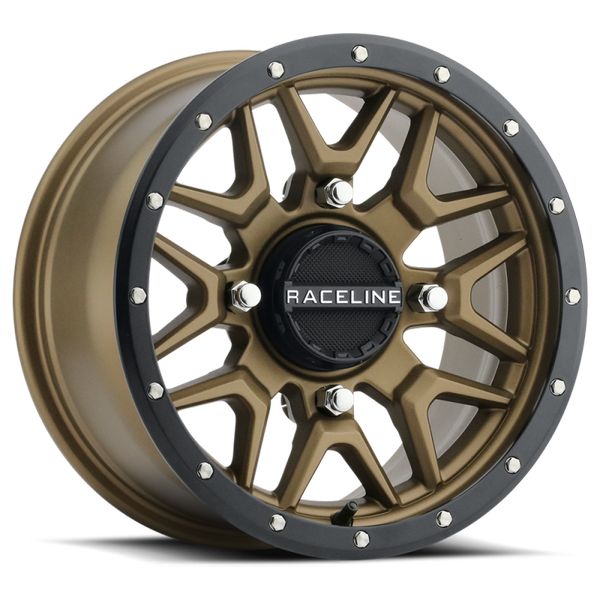 Raceline A94BZ Krank 14x7in / 4x156 BP / 38mm Offset / 132.5mm Bore - Bronze & Black Lip Wheel