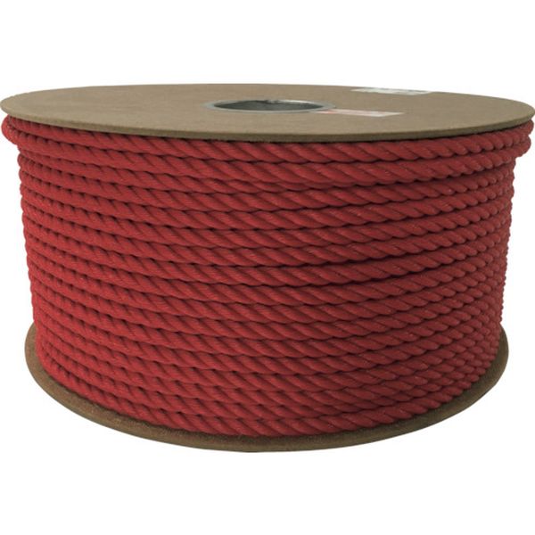 RE51  ロープ PEカラーロープドラム巻 9φ レッド 150ｍ入り