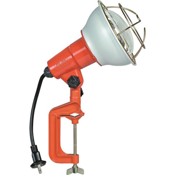 防雨型作業灯　リフレクターランプ２００Ｗ　１００Ｖ電線０．３ｍ　バイス付