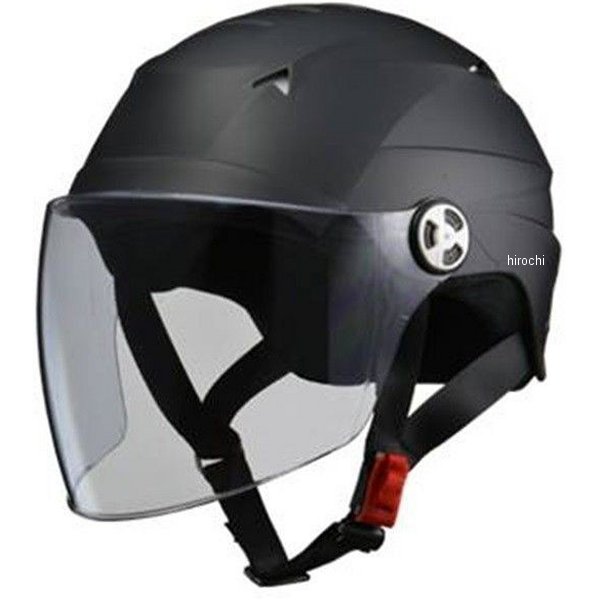 シールド付ハーフヘルメット マットブラック フリーサイズ