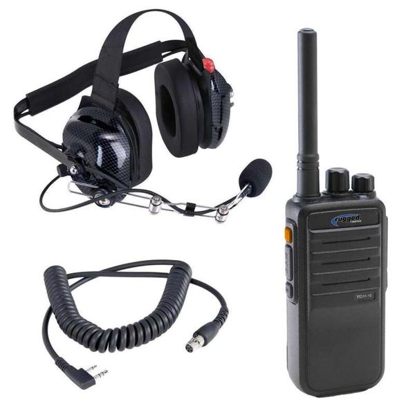 Crew Chief - H42 Spotter Headset and Rugged Handheld Radio Package - Blue
