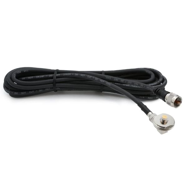15 Ft Antenna Cable with Removable Mini 3/8 NMO Bulkhead Mount