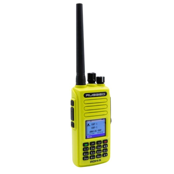 WATERPROOF - Rugged RDH-X - Bus Band 2-Way Radio - Digital and Analog / Safety Yellow