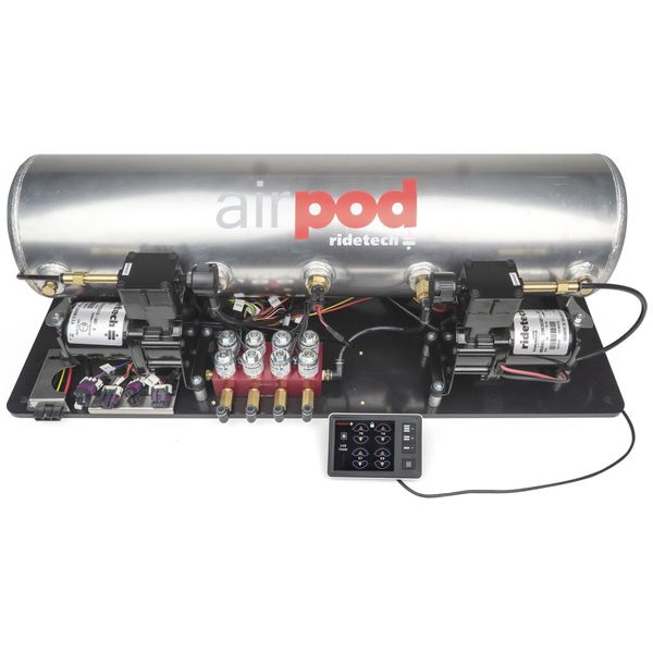 RidePro E5 Air Ride Suspension Control System 5 Gallon Dual Compressor AirPod 1/4in Valves