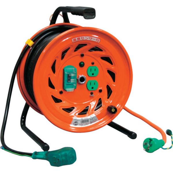 電工ドラム　びっくリール　１００Ｖ　アース漏電しゃ断器付　３０ｍ