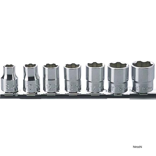 Ko-ken 7点組 3/8SQ サーフェイスソケット・レールセット