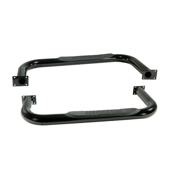 3-In Round Side Steps Black 87-95 Jeep Wrangler
