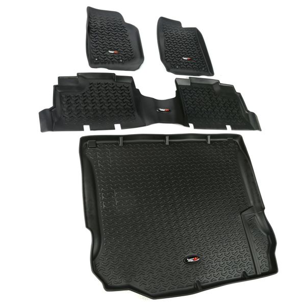 Floor Liner Front/Rear/Cargo Black 2011-2018 Jeep Wrangler Unlimited JK 4 Dr