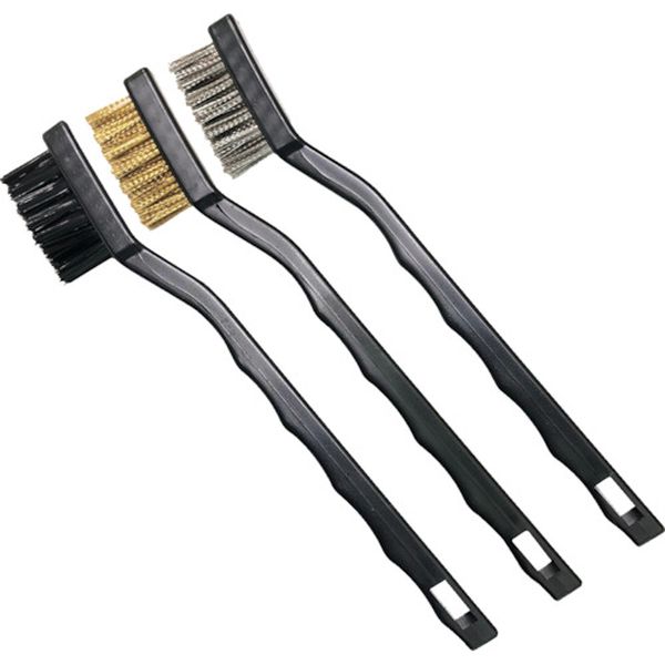 S105 407-4627 SBS 3本組ワイヤーブラシセット(スモールサイズ)【ステンレス・真鍮・ナイロン】