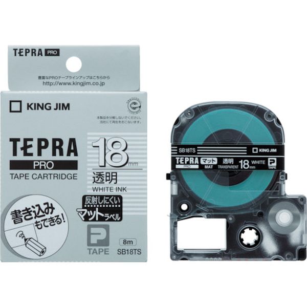 キングジム　Ｐテ－プマットラベル透明白文字