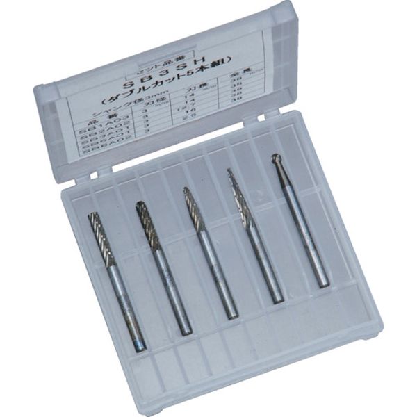 超硬バーシャンク径６ミリ（５本組セット：５種類入り）